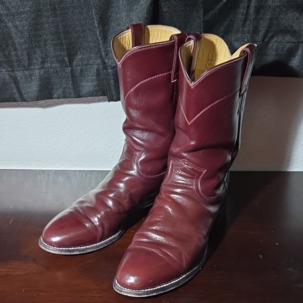 Mens Burgundy Justin Roper Boots Size 10 1/2 D